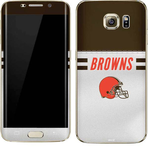 NFL Cleveland Browns White Striped Galaxy S7 Edge Skin